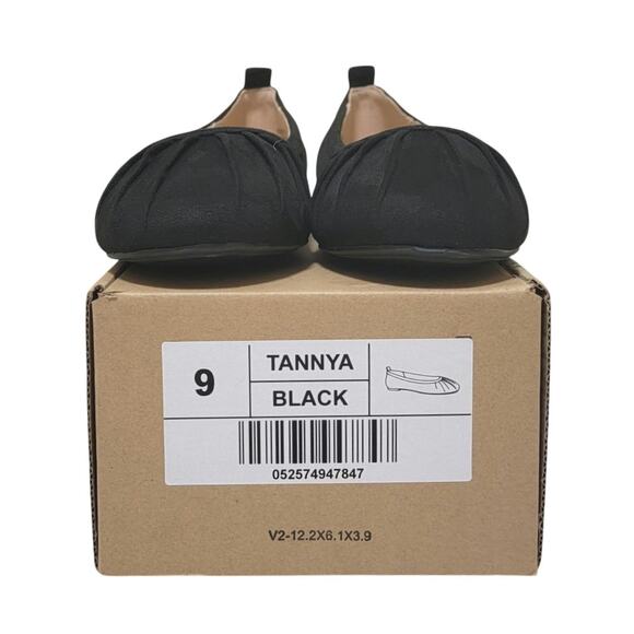 Journee Collection Women Tannya Ruched Ballet Flats Size US 9M Black Faux Suede - Picture 4 of 4